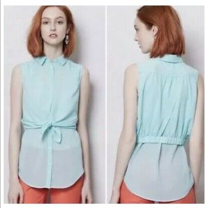 Maeve Real Sleeveless Button-Up Top